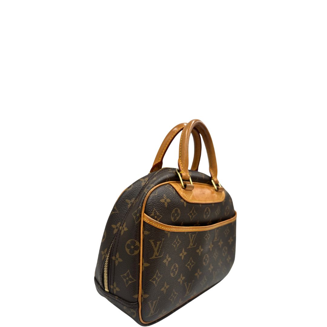 lato Borsa LV Trouville in tela monogram e vacchetta naturale, di lusso, originale, ottime condizioni, usata. 