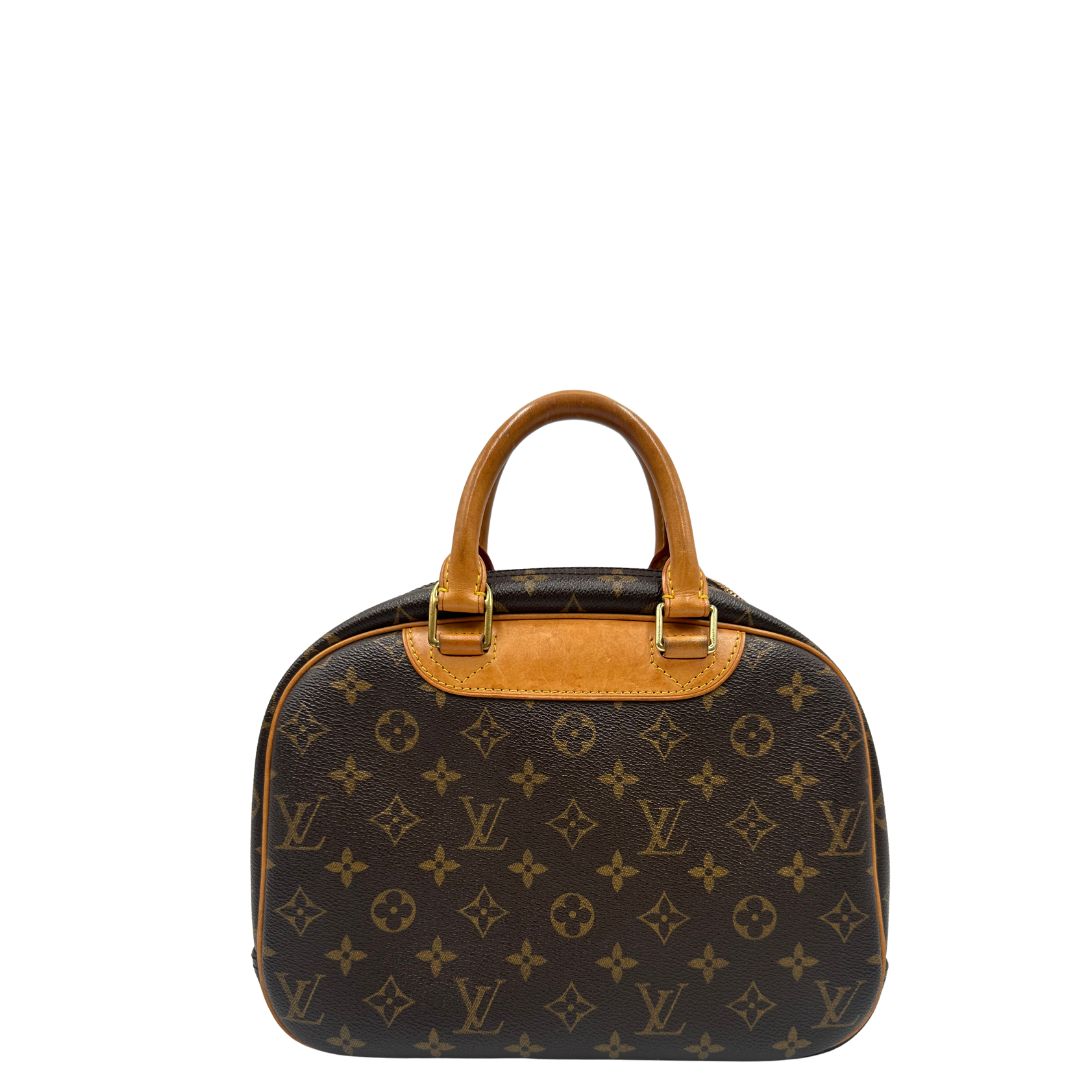 retro Borsa LV Trouville in tela monogram e vacchetta naturale, di lusso, originale, ottime condizioni, usata.