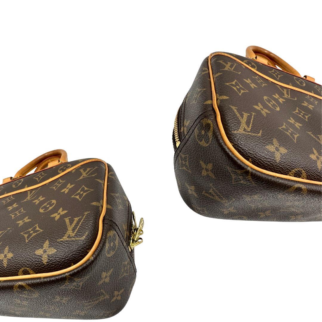 Borsa LV Trouville in tela monogram e vacchetta naturale, di lusso, originale, ottime condizioni, usata.