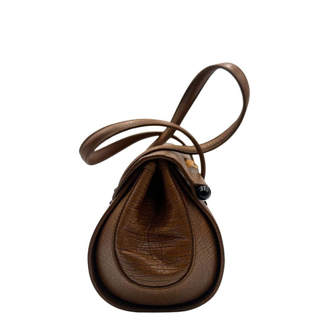 lato Borsa Gucci in tessuto GG con dettaglio bamboo, di lusso, originale, ottime condizioni.