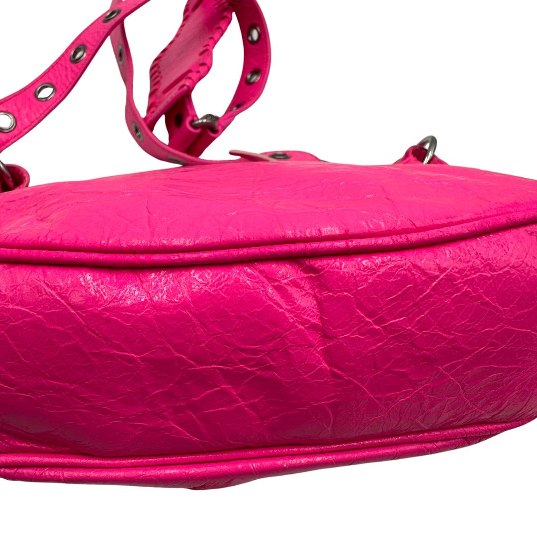 Borsa Le Cagole XS in pelle Arena fucsia, di lusso, originale, ottime condizioni, usata