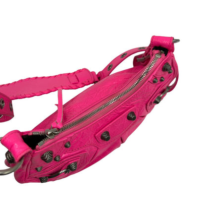 chiusura Borsa Le Cagole XS in pelle Arena fucsia, di lusso, originale, ottime condizioni, usata 