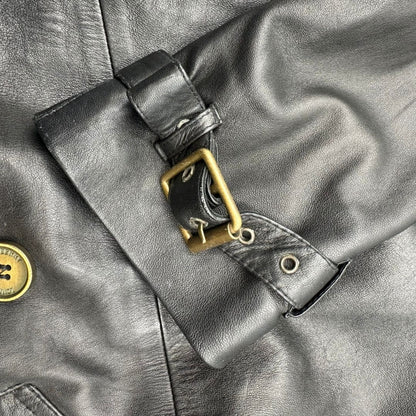 Trench di pelle Burberry nero tg. L