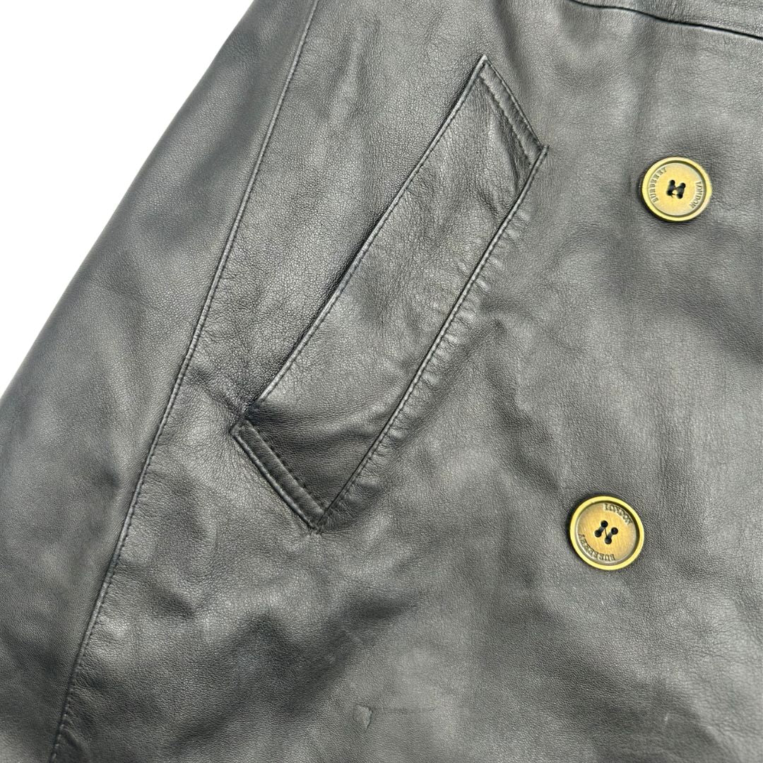 Trench di pelle Burberry nero tg. L