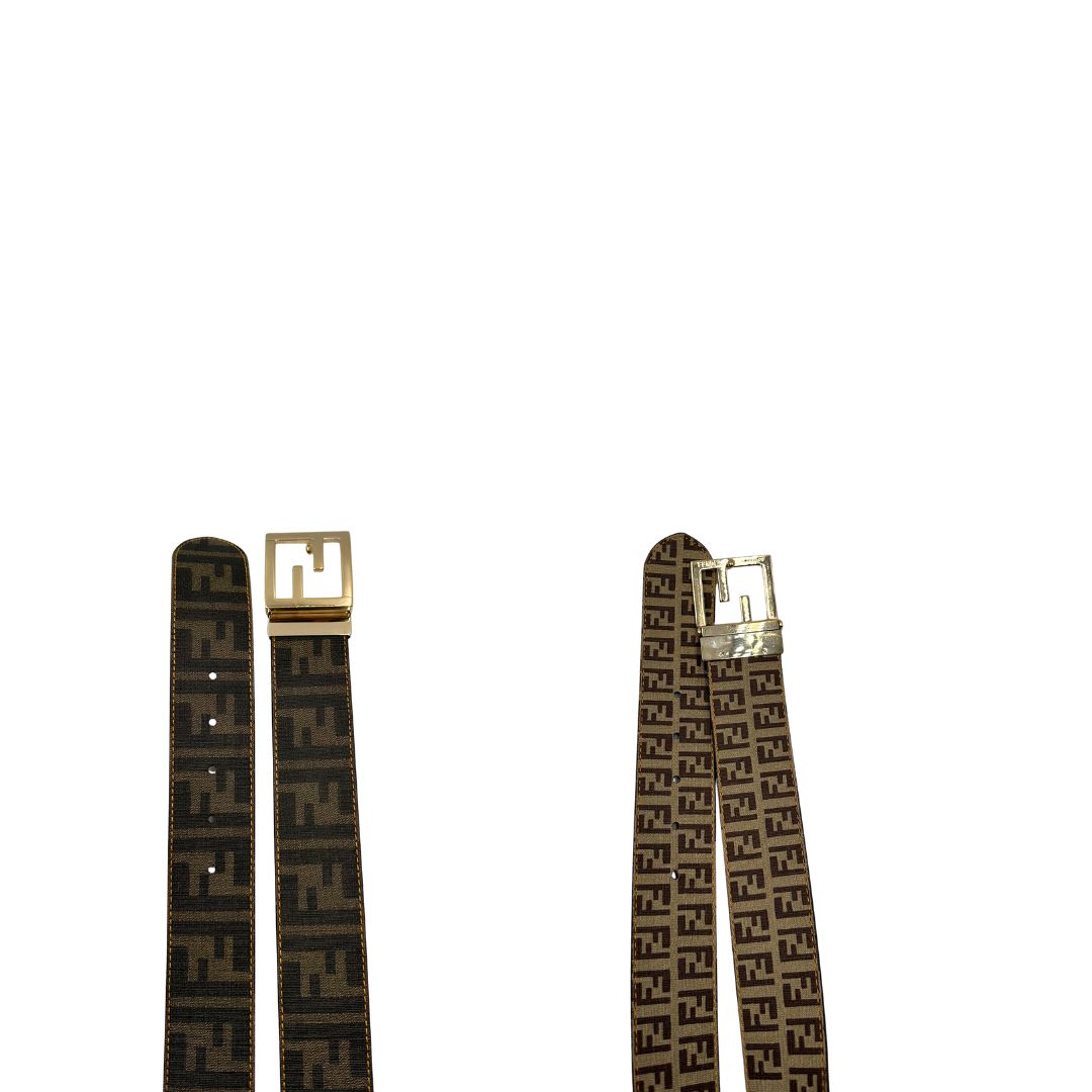  Cintura Fendi reversibile, trama zucca e trama zucchino