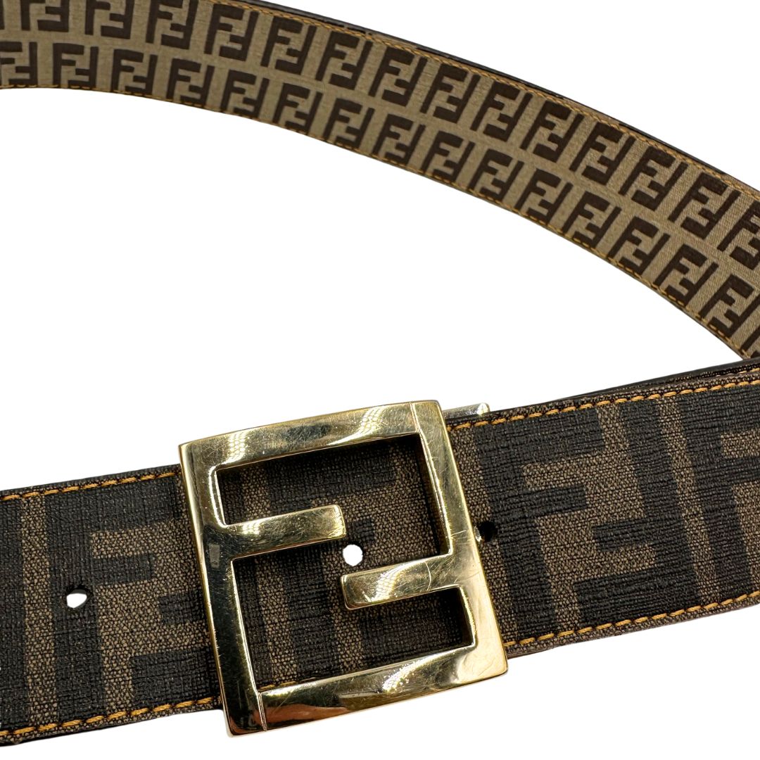  Cintura Fendi reversibile, trama zucca e trama zucchino