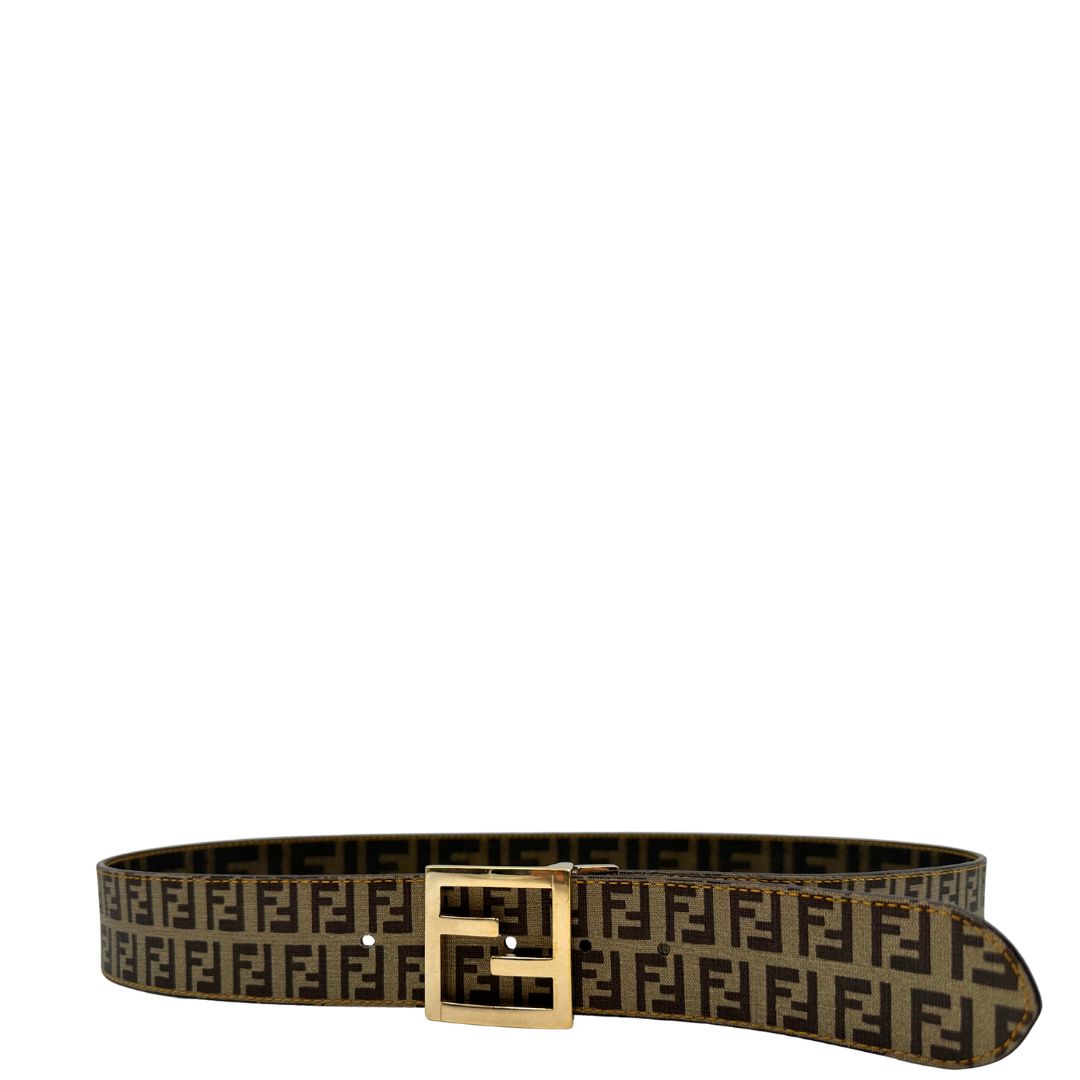  Cintura Fendi reversibile, trama zucca e trama zucchino