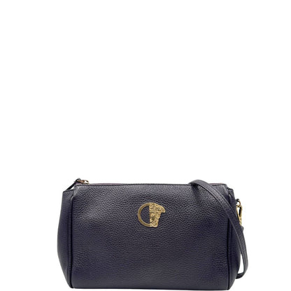  Borsa Versace Collezione in pelle viola scuro, indossabile a tracolla, di lusso, originale, ottime condizioni.