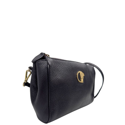  Borsa Versace Collezione in pelle viola scuro, indossabile a tracolla, di lusso, originale, ottime condizioni.
