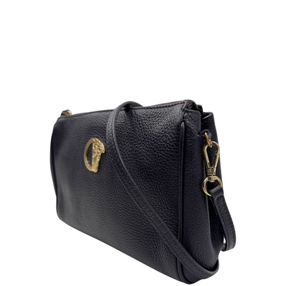  Borsa Versace Collezione in pelle viola scuro, indossabile a tracolla, di lusso, originale, ottime condizioni.