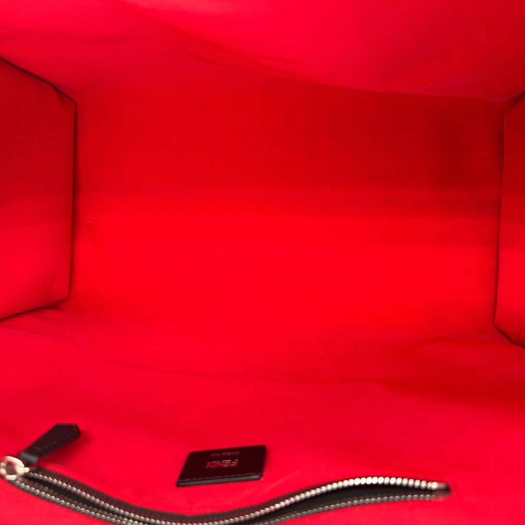 interno Tote Fendi Roma in canvas nero trama Zucca, di lusso, originale, ottime condizioni, usata. 