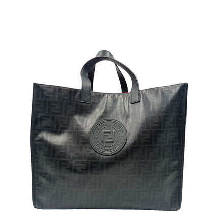 front Tote Fendi Roma in canvas nero trama Zucca, di lusso, originale, ottime condizioni, usata. 