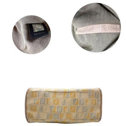 base Tote Fendi multicolore con trama Zucchino, di lusso, originale, ottime condizioni, usata. 