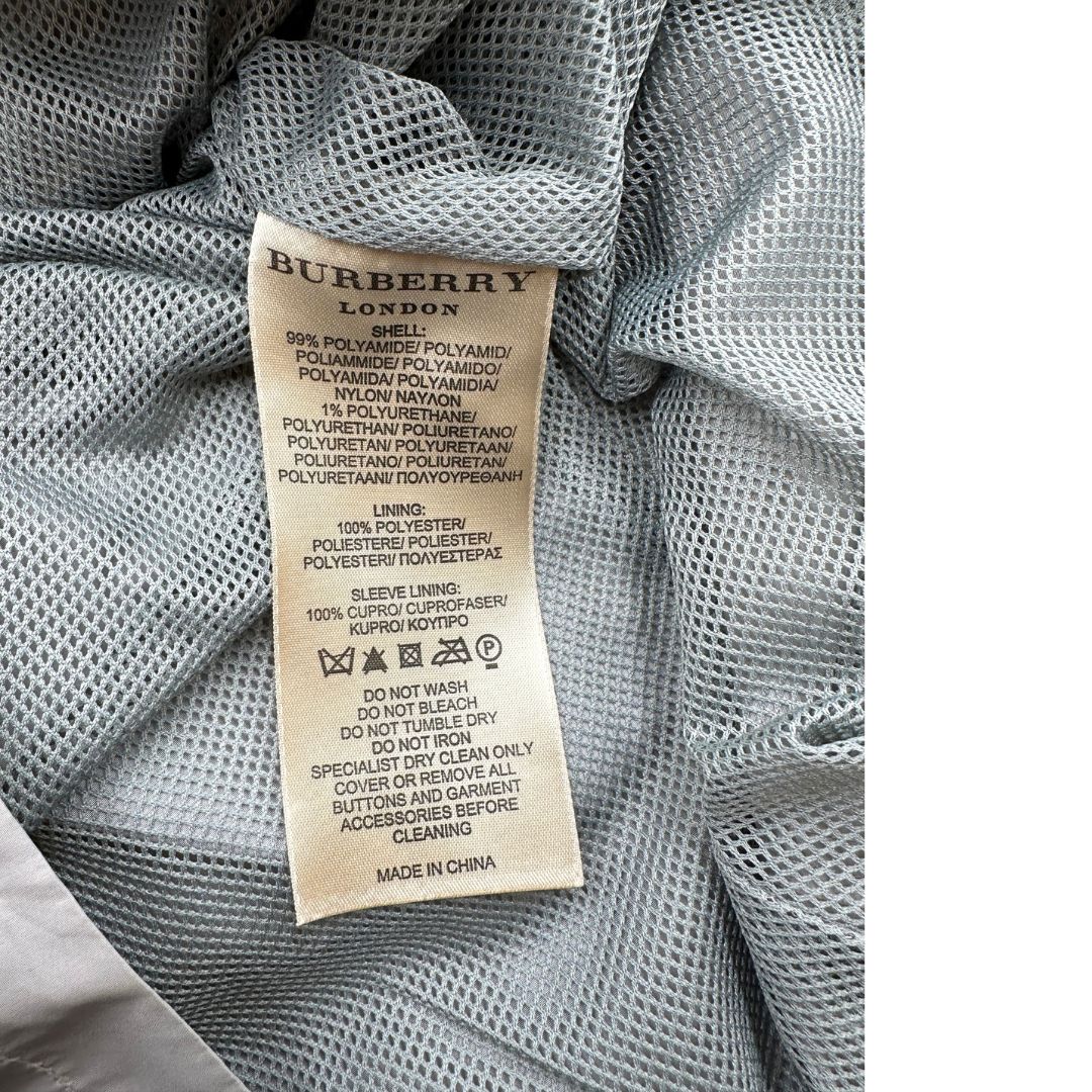 Trench Burberry in 100% poliestere grigio