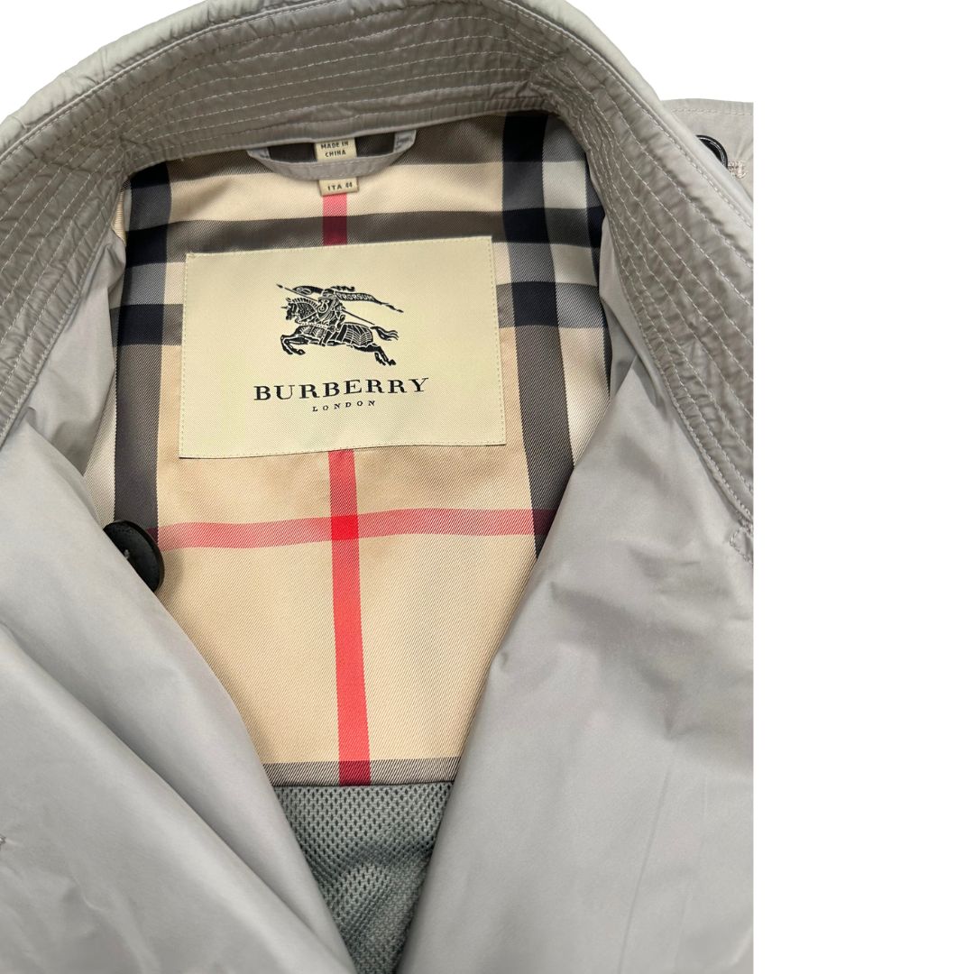 Trench Burberry in 100% poliestere grigio