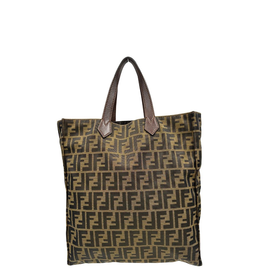 retro  Sac Plat Fendi color tabacco trama Zucca, di lusso, originale, ottime condizioni, usata,. 