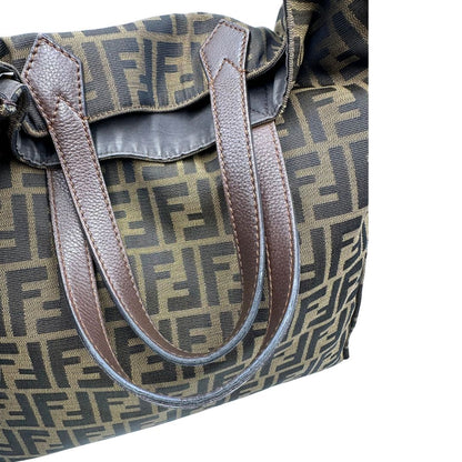 manici  Sac Plat Fendi color tabacco trama Zucca, di lusso, originale, ottime condizioni, usata,. 