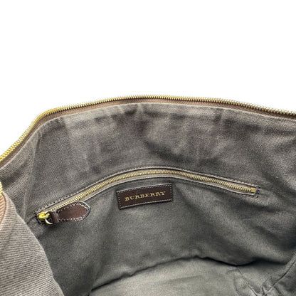 Borsa Burberry in canvas trama tartan e finiture in pelle testa di moro, di lusso, originale, ottime condizioni.
