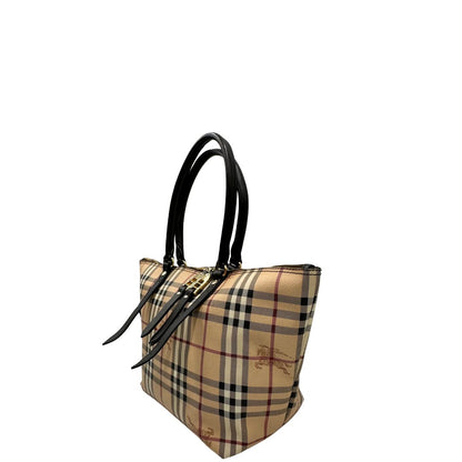 Borsa Burberry in canvas trama tartan e finiture in pelle testa di moro, di lusso, originale, ottime condizioni.