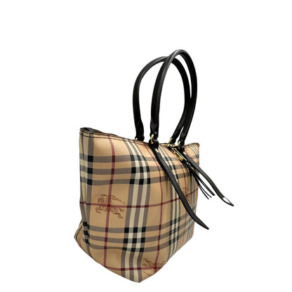 Borsa Burberry in canvas trama tartan e finiture in pelle testa di moro, di lusso, originale, ottime condizioni.