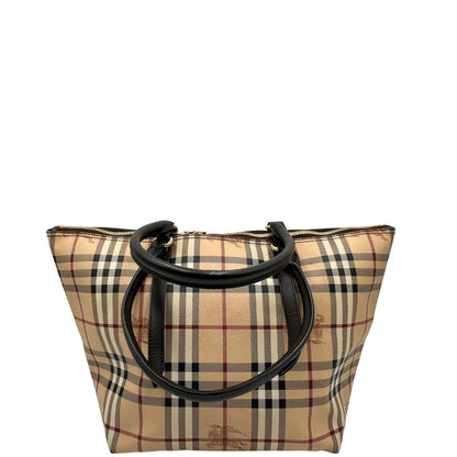 Borsa Burberry in canvas trama tartan e finiture in pelle testa di moro, di lusso, originale, ottime condizioni.