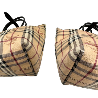 Borsa Burberry in canvas trama tartan e finiture in pelle testa di moro, di lusso, originale, ottime condizioni.