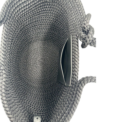 interno  Basket Balenciaga in nylon nero intrecciato con finiture in pelle tono su tono, di lusso, eccellenti condizioni, usata, originale.  