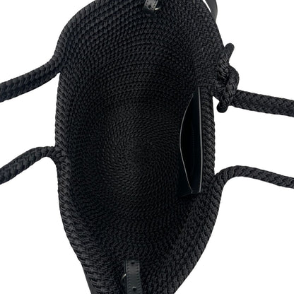 vinterno  Basket Balenciaga in nylon nero intrecciato con finiture in pelle tono su tono, di lusso, eccellenti condizioni, usata, originale.  