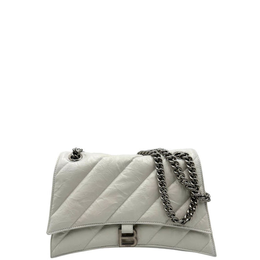 Borsa Crush Balenciaga media bianca