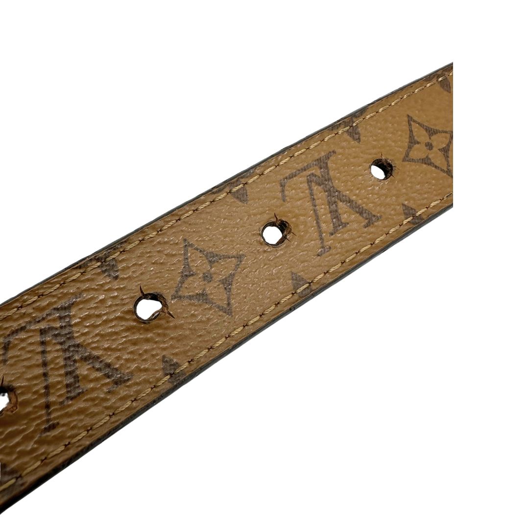 Cintura Dauphine LV in canvas monogram marrone reversibile. Originale, usata, di lusso, in ottime condizioni.