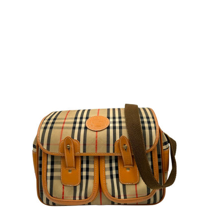  Cartella Burberry in canvas trama tartan con finiture in pelle marroni, di lusso, originale, ottime condizioni, usata.