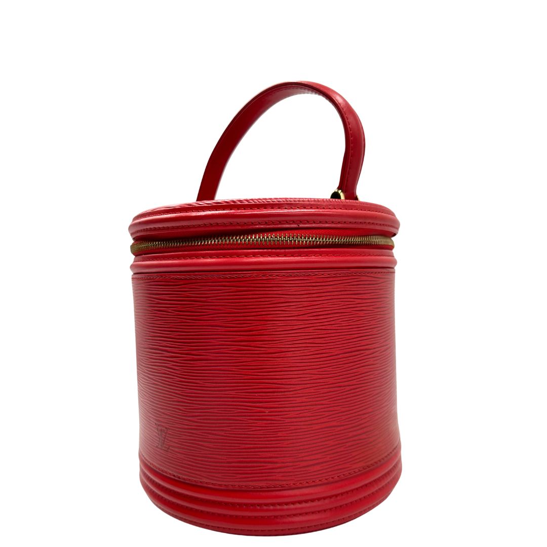 lato  Borsa LV in pelle epi rossa, da portare a mano, di lusso, originale, ottime condizioni, usato. 