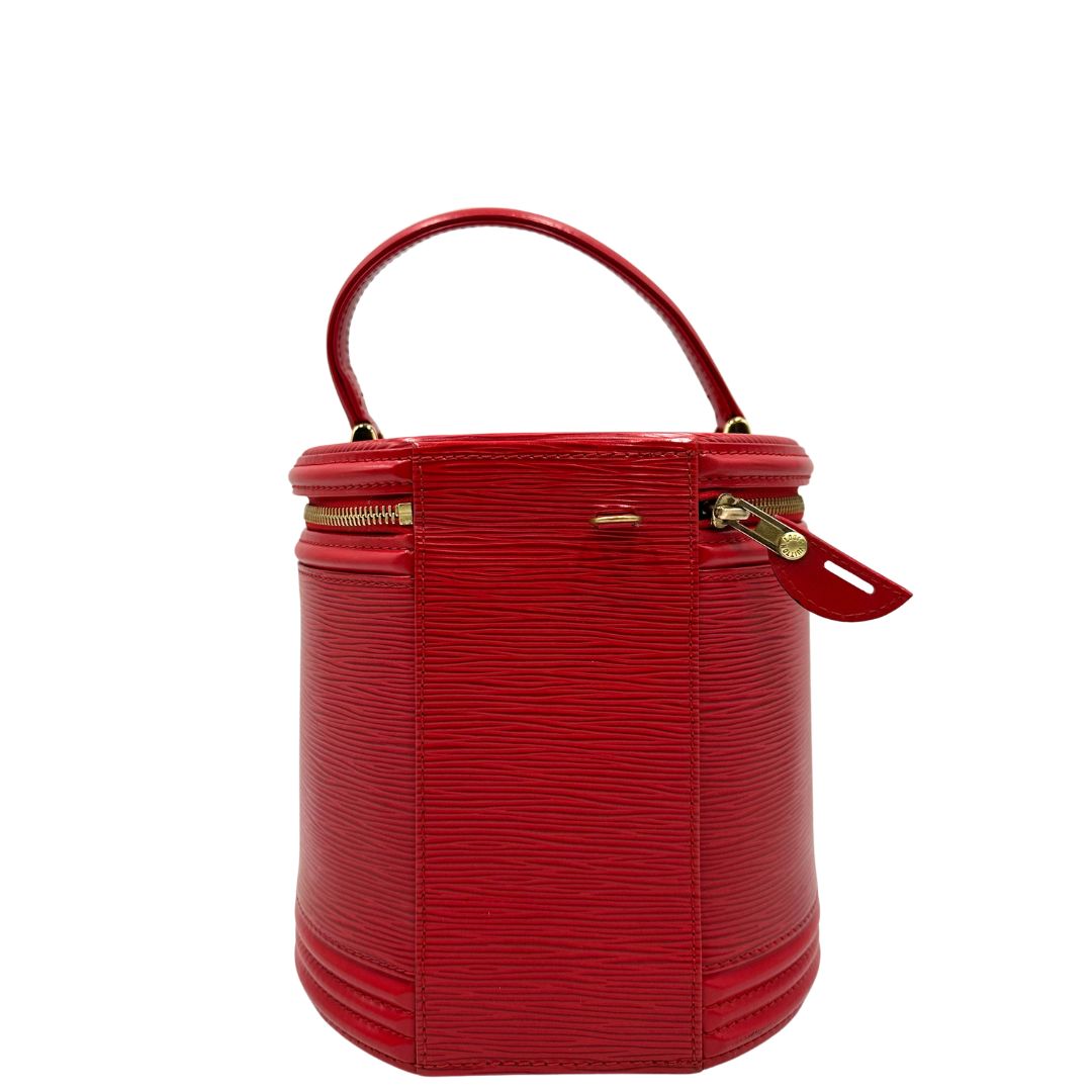 retro  Borsa LV in pelle epi rossa, da portare a mano, di lusso, originale, ottime condizioni, usato. 