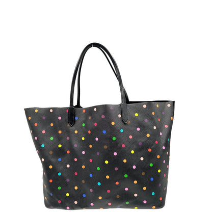 retro  Shopping Givenchy in pelle nera con pois multicolore, di lusso, originale, ottime condizioni, usata, originale.