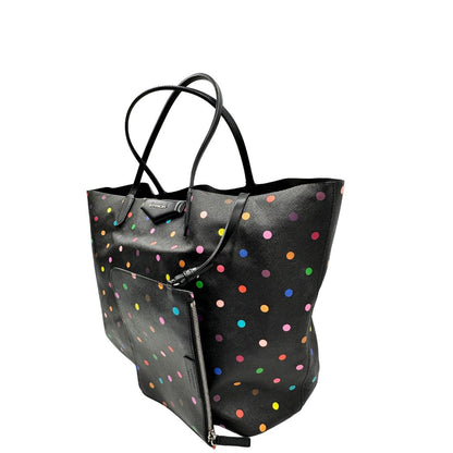 lato Shopping Givenchy in pelle nera con pois multicolore, di lusso, originale, ottime condizioni, usata, originale. 