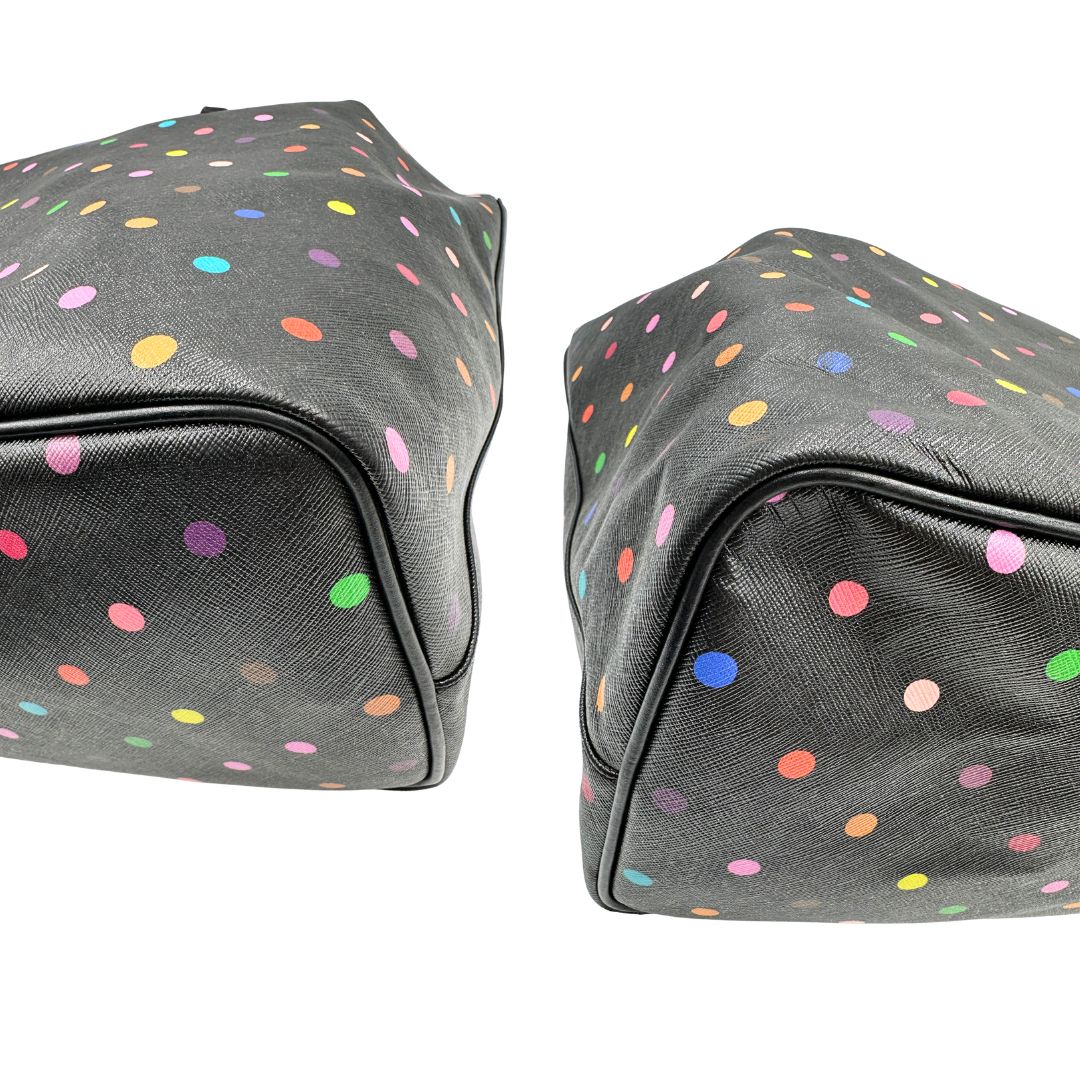 angoli Shopping Givenchy in pelle nera con pois multicolore, di lusso, originale, ottime condizioni, usata, originale. 