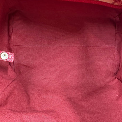 interno Borsa Burberry in canvas trama tartan e finiture in pelle rossa, di lusso, originale, ottime condizioni, usata