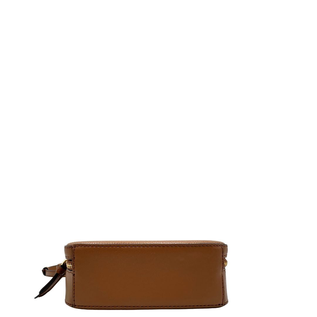 base Borsa MK strutturata in pelle marrone, di lusso, originale, eccellenti condizioni, usata.  
