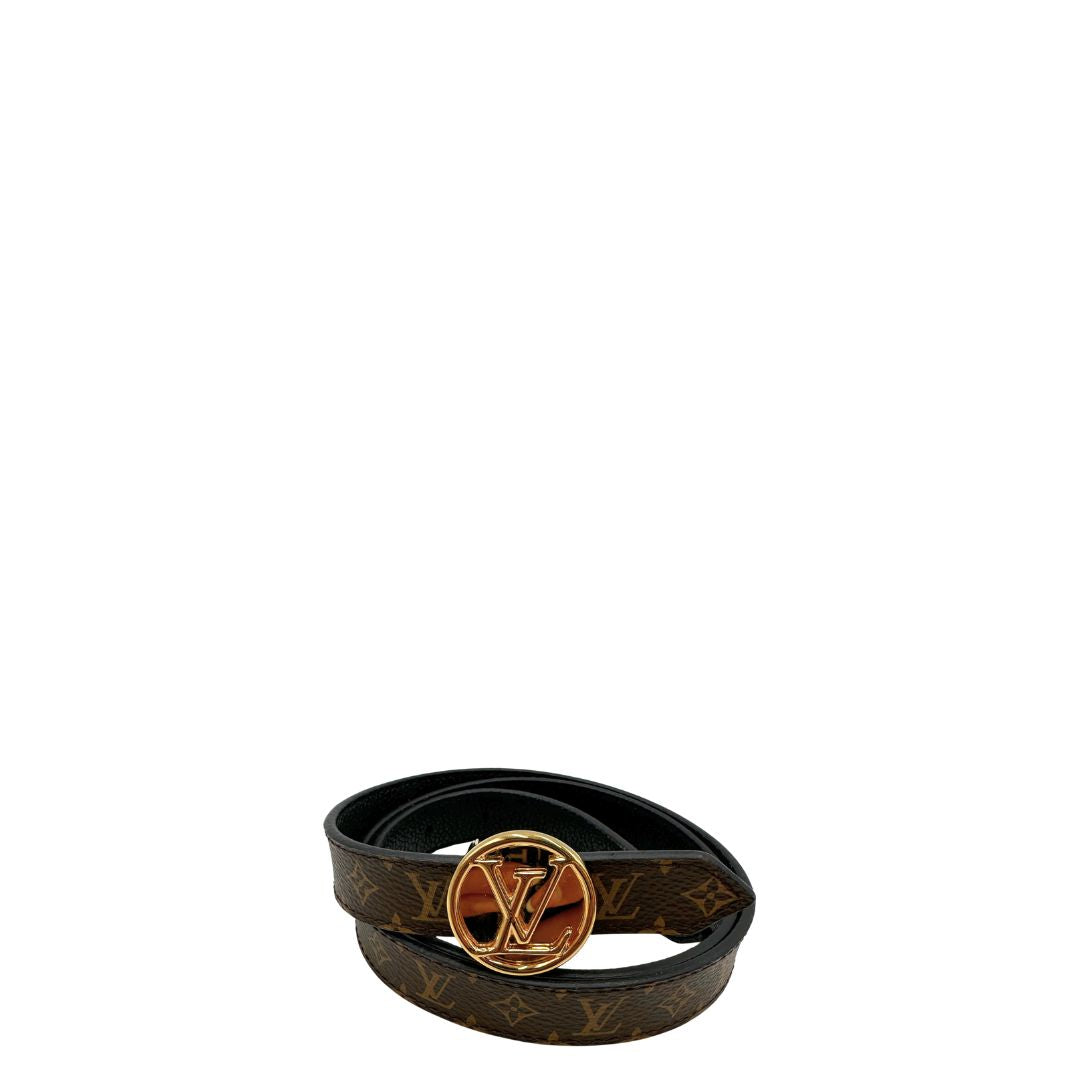 Cintura LV in canvas monogram marrone reversibile, di lusso, originale, ottime condizioni, usata