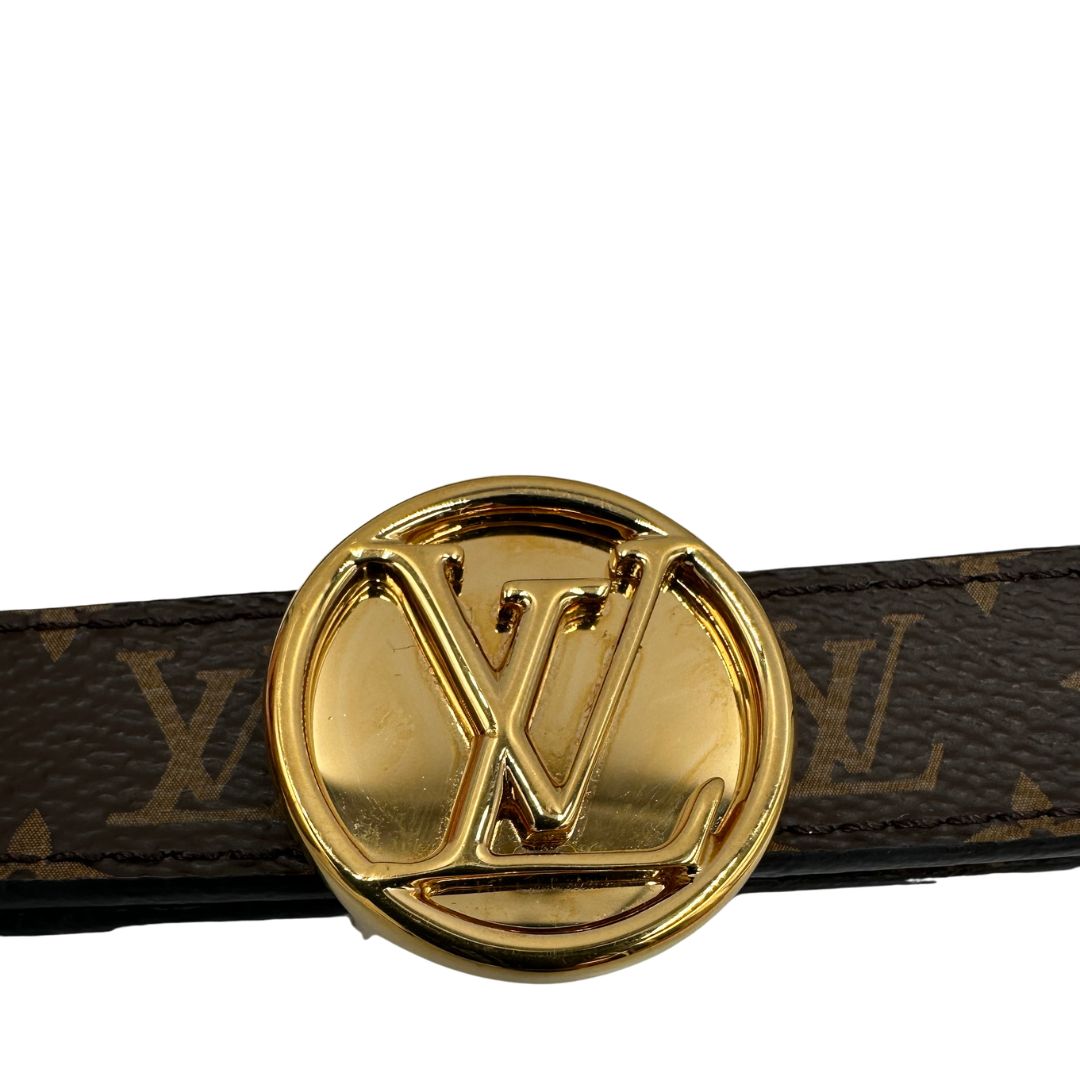 Cintura LV in canvas monogram marrone reversibile, di lusso, originale, ottime condizioni, usata