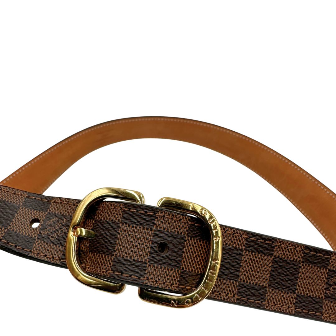 Cintura LV in canvas damier ebene, di lusso, originale, ottime condizioni, usata.