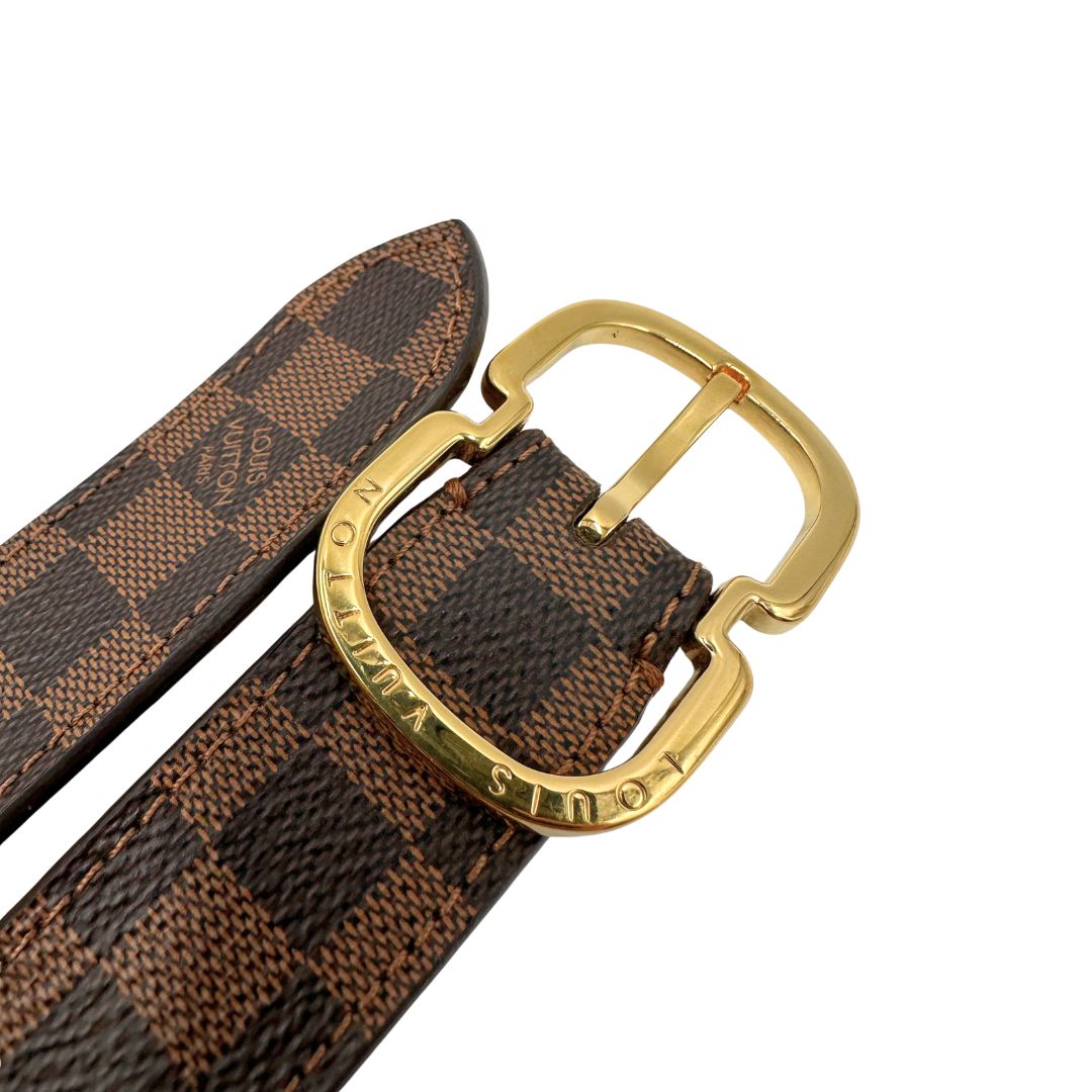Cintura LV in canvas damier ebene, di lusso, originale, ottime condizioni, usata.
