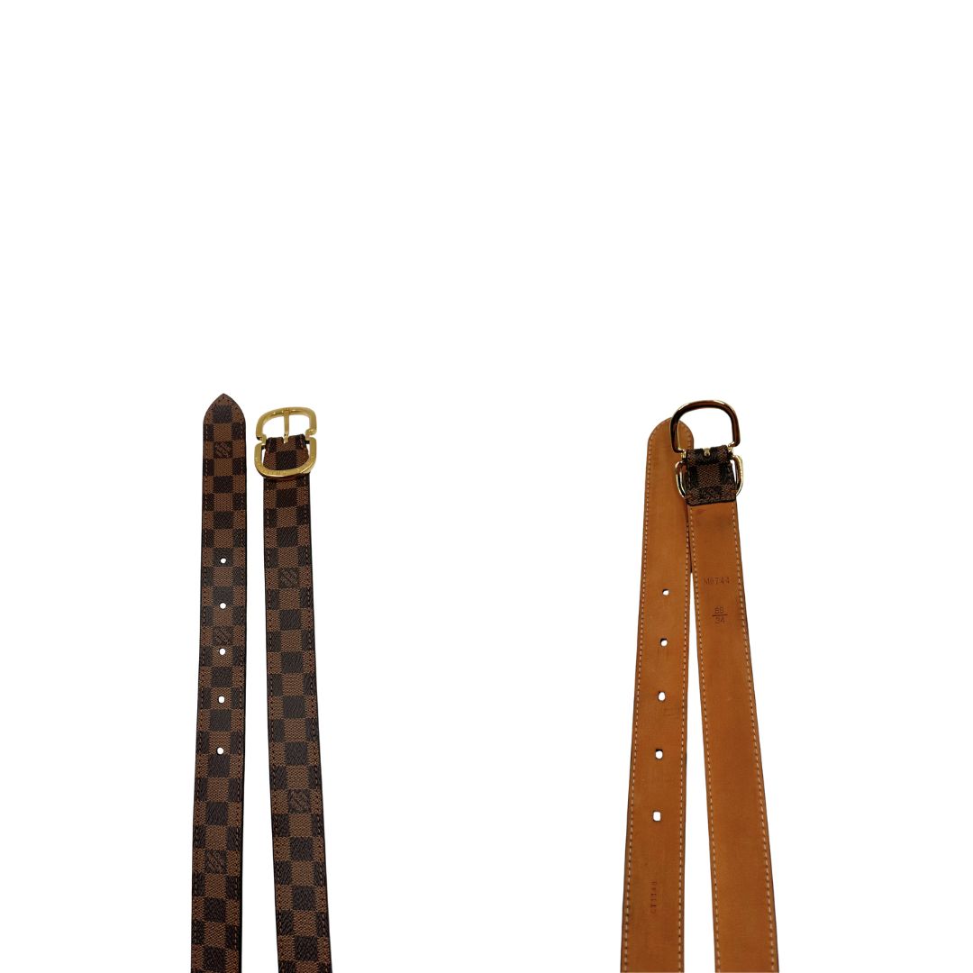 Cintura LV in canvas damier ebene, di lusso, originale, ottime condizioni, usata.