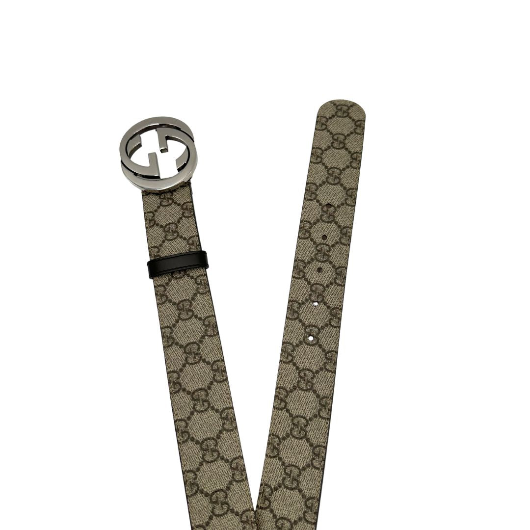  Cintura gucci in canvas GG beige, di lusso, originale, ottime condizioni, usata.