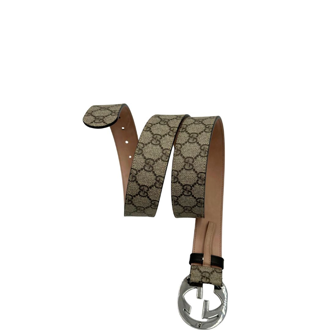  Cintura gucci in canvas GG beige, di lusso, originale, ottime condizioni, usata.