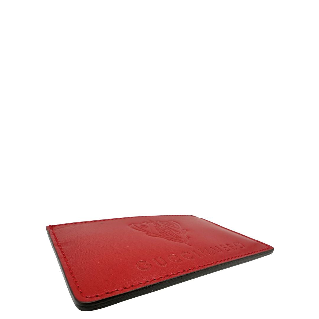 Portacarte Gucci GG in pelle bordeaux. Originale, usato, di lusso, in ottime condizioni.