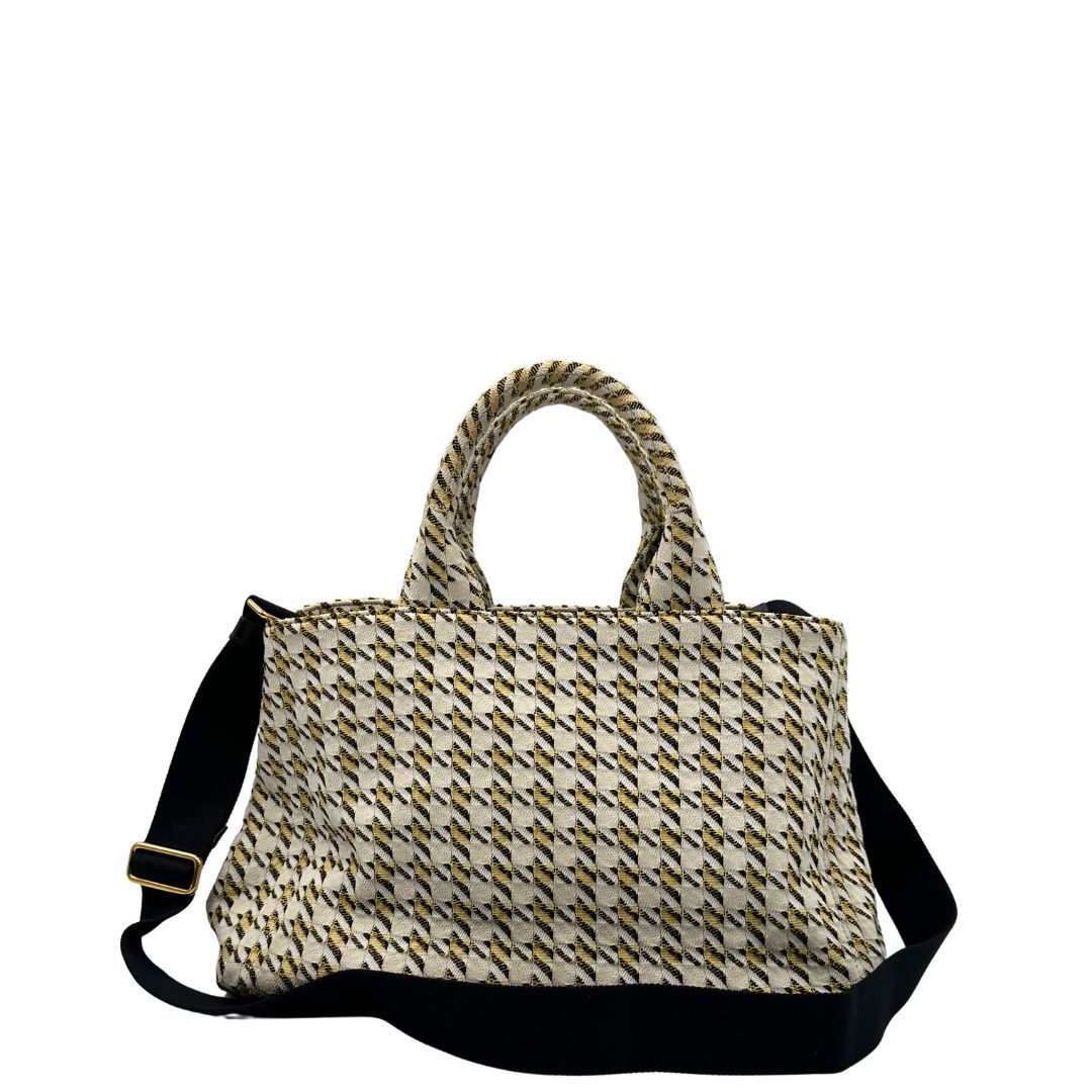 retro  Borsa Tote Prada in tessuto Jacquard, di lusso, originale, ottime condizioni, usata. 