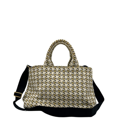 retro  Borsa Tote Prada in tessuto Jacquard, di lusso, originale, ottime condizioni, usata. 