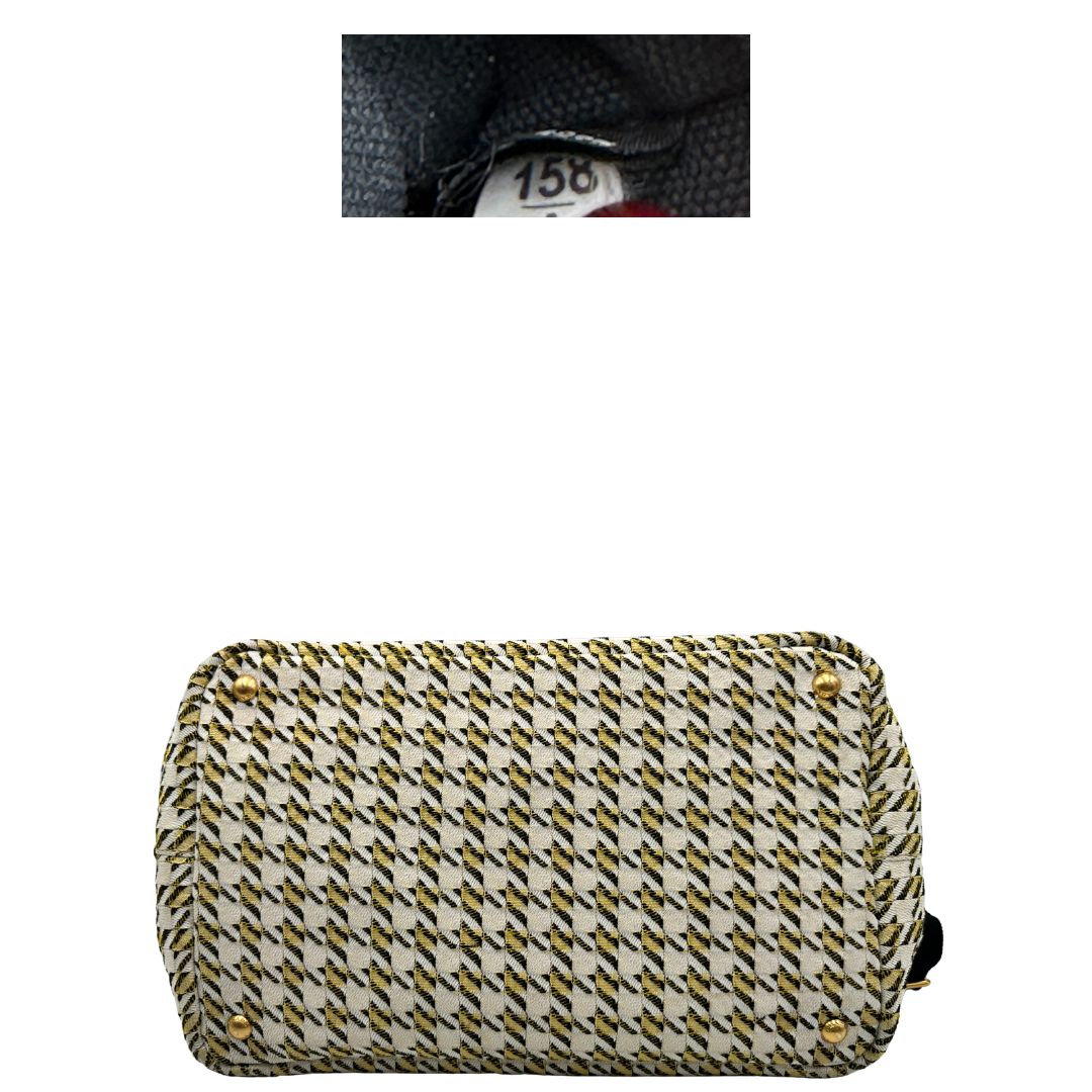 base  Borsa Tote Prada in tessuto Jacquard, di lusso, originale, ottime condizioni, usata.