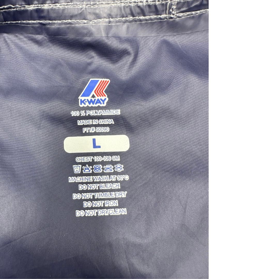Giubbino K-Way in 100% poliammide blu, di lusso, originale, usato.